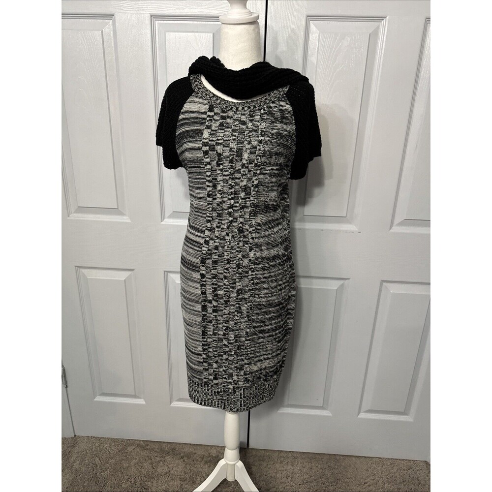 NWT‎ Red Paint XL 2 pc Dress Women Sweater Knit Sheath Midi and Infinity Scarf